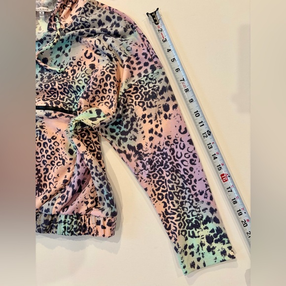 White Birch Rare Rainbow Neon Animal Print Leopard Hoodie Medium 90’s Style - Picture 7 of 11